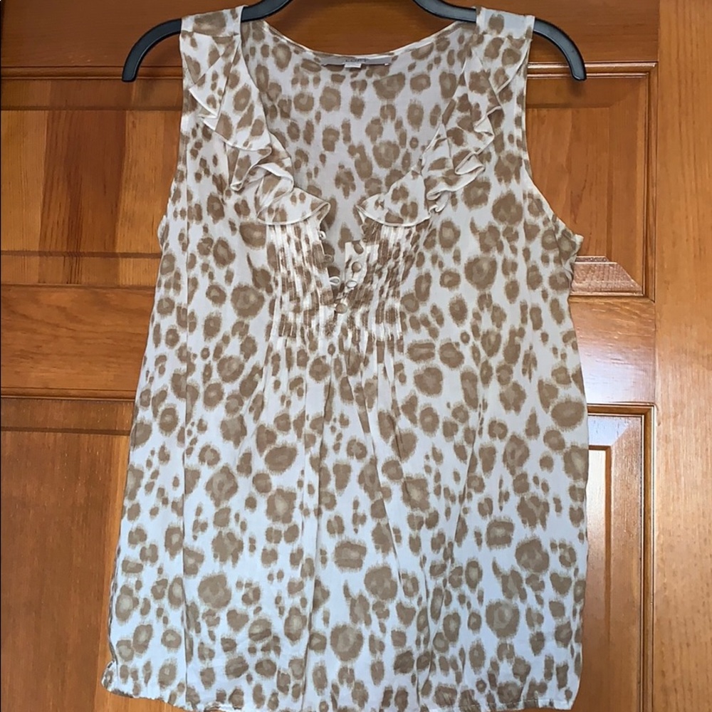 Loft Women’s S Sleeveless Leopard Print Blouse